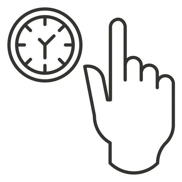 Значок Руки Пальца Стиле Контура — стоковый вектор