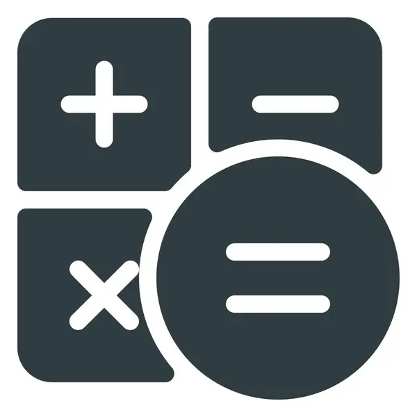 Calculer Icône Éducation Calculatrice Dans Style Solide — Image vectorielle