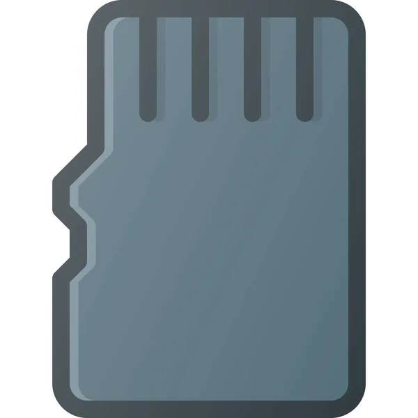 Cartão Memória Micro Ícone Estilo Esboço Preenchido — Vetor de Stock