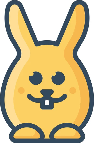 Bunny Emoticon Glad Icon Filled Outline Style — Stock Vector