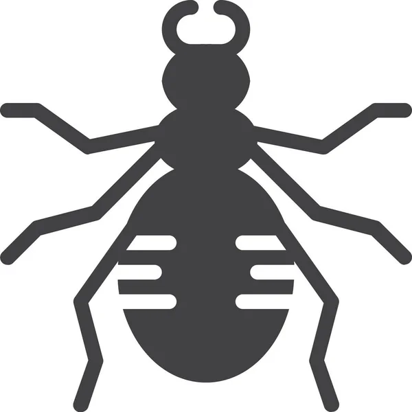 Gândac Bug Pictograma Insectelor Stil Solid — Vector de stoc
