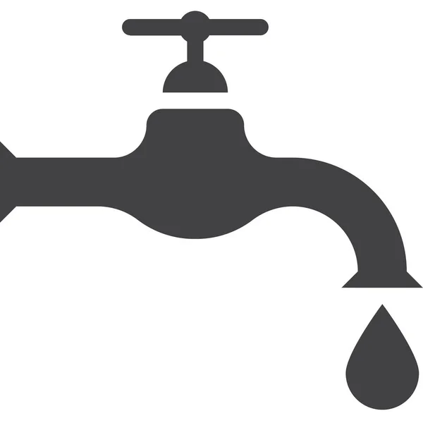 Faucet Tap Water Icon Solid Style — Stock Vector