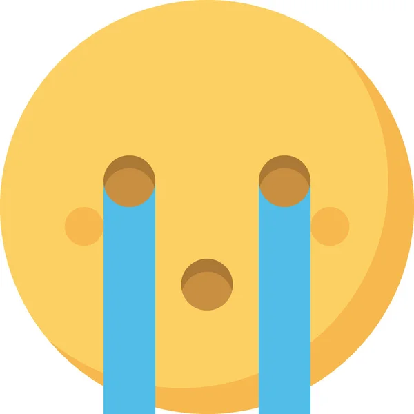 Cry Crying Emoticon Icon Flat Style — Stock Vector