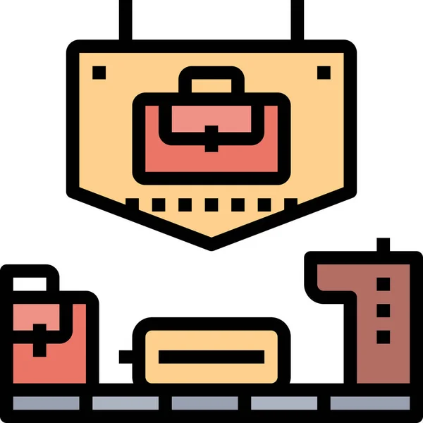 Vliegveld Bagage Pictogram Gevulde Omtrek Stijl — Stockvector