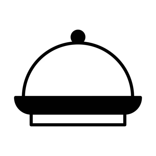 Cloche Cooking Dish Icon Solid Style — Stock Vector