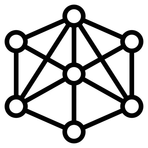 Значок Мережі Бізнес Єднання Стилі Контур — стоковий вектор
