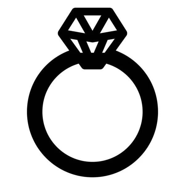 Bague Bijoux Diamant Icône Dans Style Solide — Image vectorielle