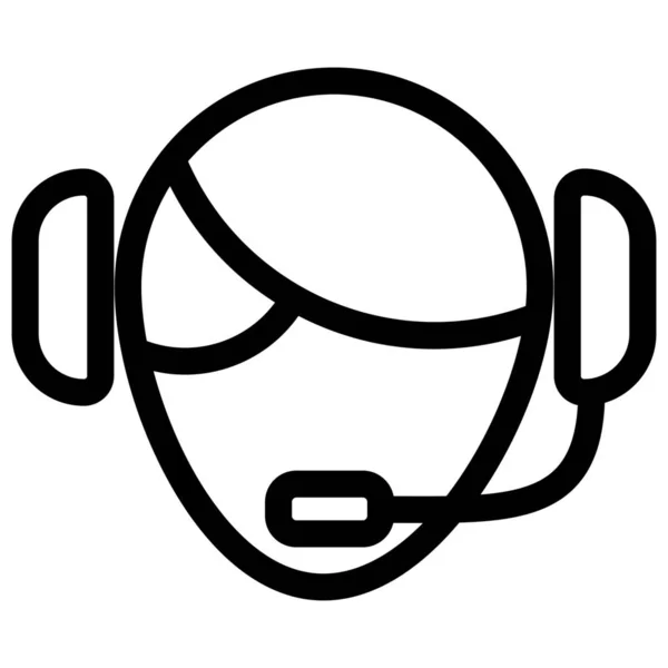 Call Center Contact Icon Outline Style — 스톡 벡터