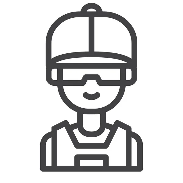 Helmet Pilot Soldier Icon — Stockový vektor