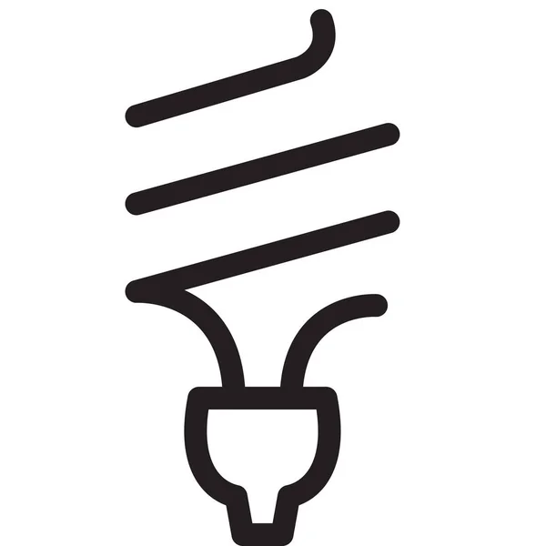 灯泡生态电图标的轮廓风格 — 图库矢量图片