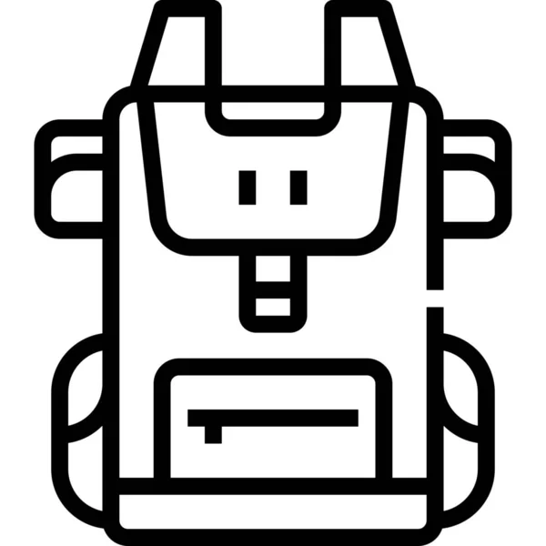 Mochila Bolsa Camping Icono Estilo Esquema — Vector de stock