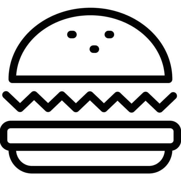 Burger Fast Food Ikona Zarysie Stylu — Wektor stockowy