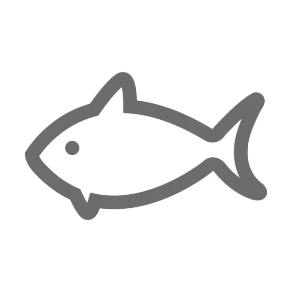 大胆な魚のアイコン概要スタイル — ストックベクタ