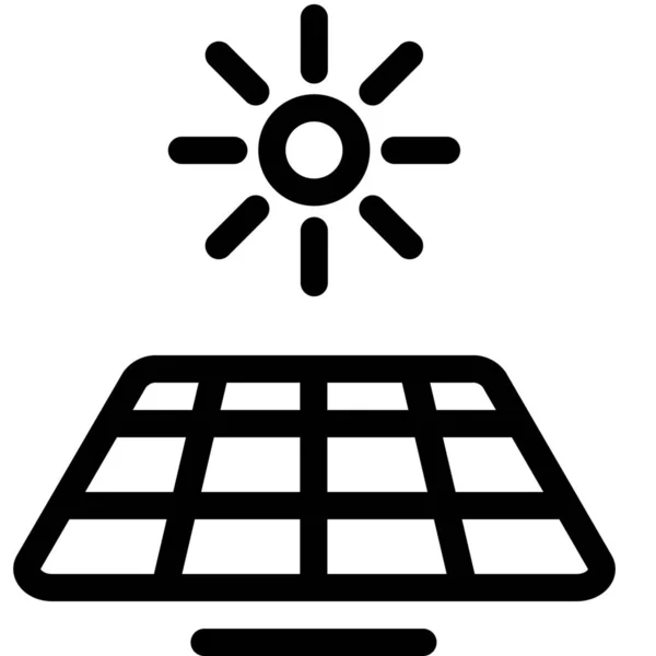 Solární Ikona Energetického Domu Kategorii Rodina Domov — Stockový vektor