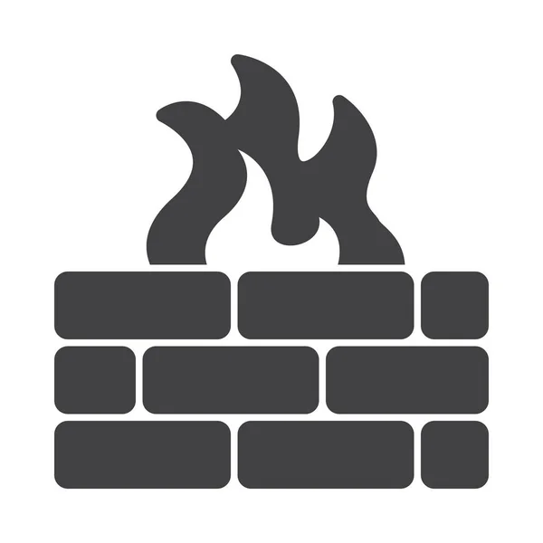Brick Fire Firewall Symbol Der Kategorie Versicherung Sicherheit — Stockvektor