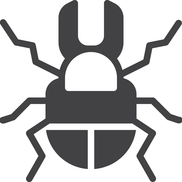 ソリッドスタイルのカブトムシ虫アイコン — ストックベクタ