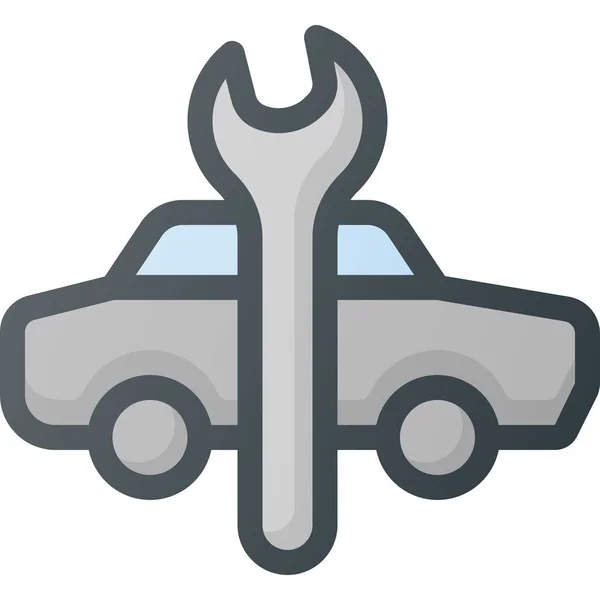 Auto Auto Reparatie Pictogram Gevulde Omtrek Stijl — Stockvector