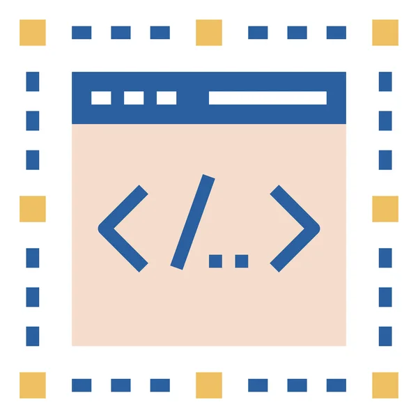 Back Coding Developer Icon Flat Style — 스톡 벡터