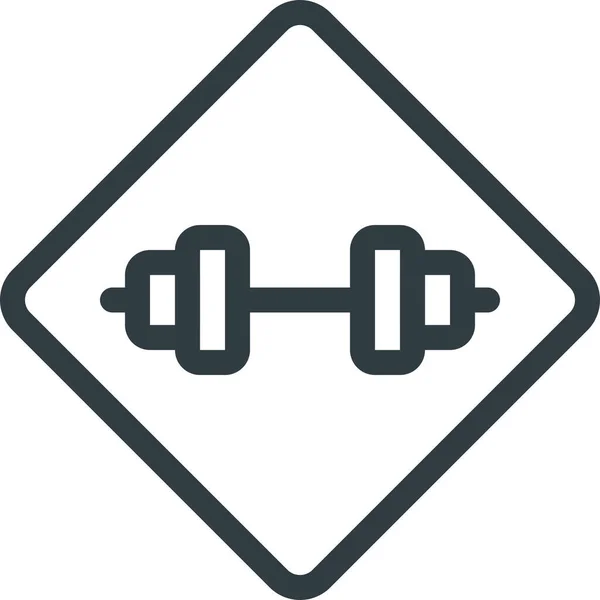 Gimnasio Ubicación Lugar Icono Estilo Esquema — Vector de stock