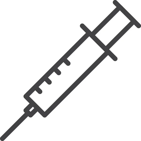 Icône Vaccin Seringue Injectable Dans Style Outline — Image vectorielle