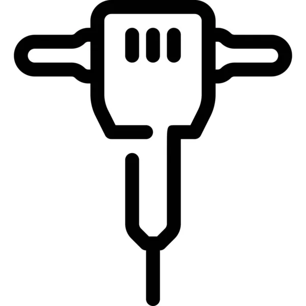 Baubohrhammer Symbol Outline Stil — Stockvektor