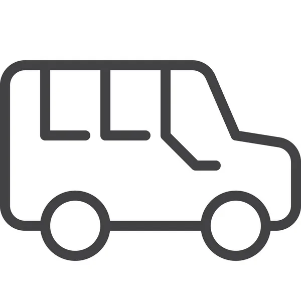 Minibús Minibús Icono Transporte Estilo Esquema — Vector de stock