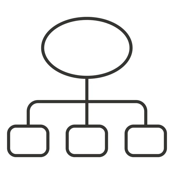 Icona Della Rete Gerarchica Aziendale Stile Outline — Vettoriale Stock