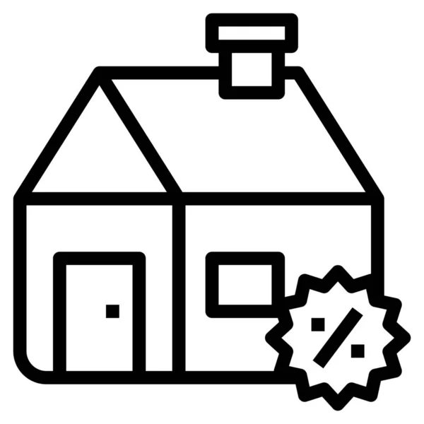 Discount Home House Icon Outline Style — Stock Vector