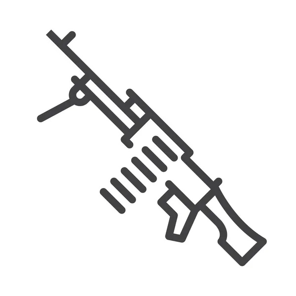 Icono Automático Máquina Pistola Categoría Militar Guerra — Vector de stock