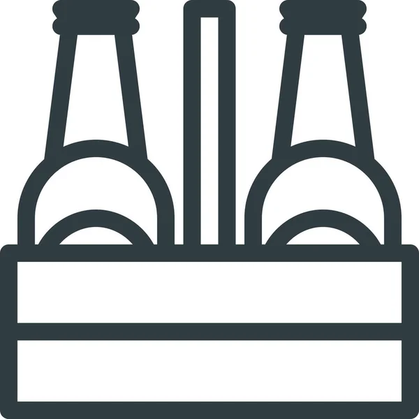 Bierflaschenpack Symbol Outline Stil — Stockvektor