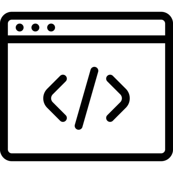 Code Codage Icône Html Dans Style Contour — Image vectorielle