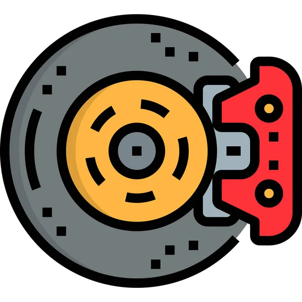 Automobiel Rem Auto Pictogram Gevulde Omtrek Stijl — Stockvector