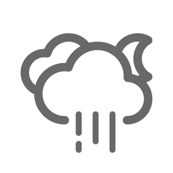 Klimawolken Vorhersagesymbol Umriss Stil — Stockvektor