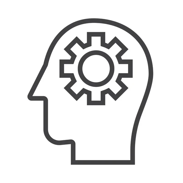 Brain Cog Gear Icon Marketing Seo Category — Stock Vector