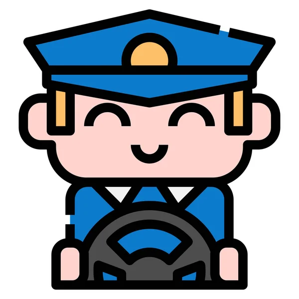 Pilote Utilisateur Avatar Icône — Image vectorielle