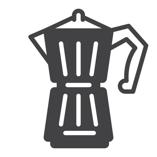 Ícone Fabricante Geyser Café Estilo Sólido — Vetor de Stock