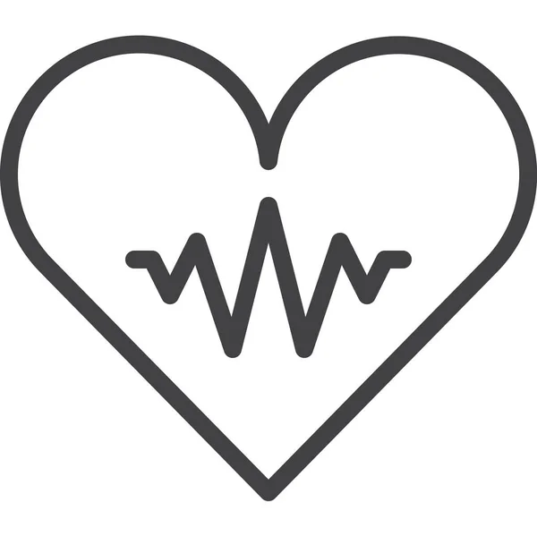 Cardio Heart Medical Icon Outline Style — Stock Vector