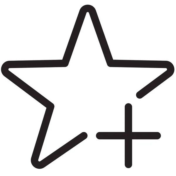 Αστέρι Προσθέσετε Αγαπημένο Εικονίδιο Στυλ Περίγραμμα — Διανυσματικό Αρχείο