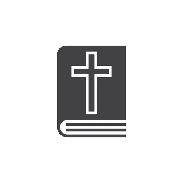 Bibbia Libro Sacro Icona Stile Solido — Vettoriale Stock