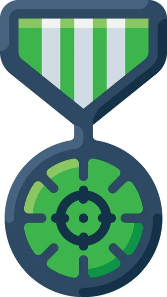 Insigne Badge Armée Icône Dans Style Contour Rempli — Image vectorielle