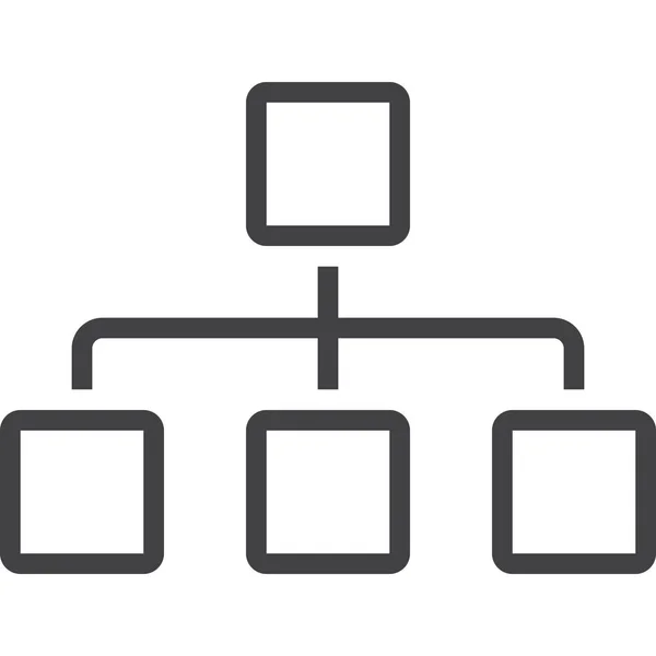 Organigramme Hiérarchie Icône Organisationnelle Dans Style Contour — Image vectorielle