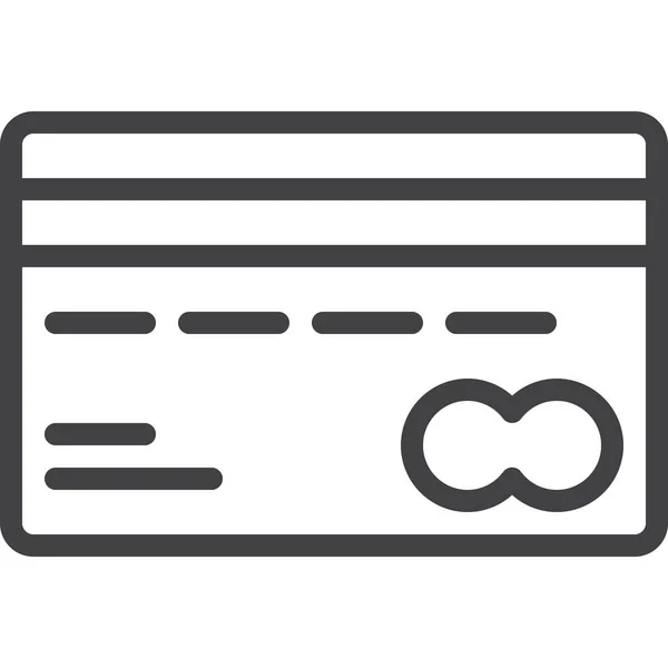 Kort Kredit Betalnings Ikon Konturstil — Stock vektor