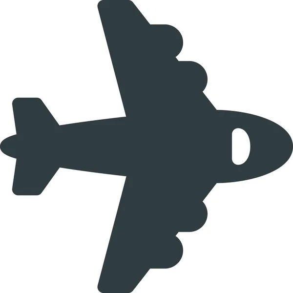 Vuelo Volar Avión Icono Estilo Sólido — Vector de stock