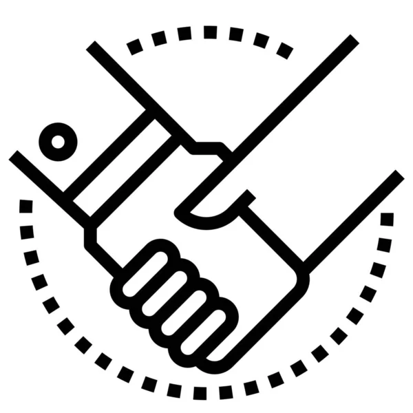 Collaboration Customer Deal Icon Outline Stil — Stockvektor