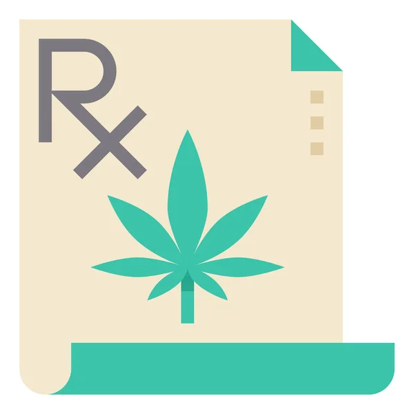 Cannabis Marihuana Medisch Icoon Platte Stijl — Stockvector