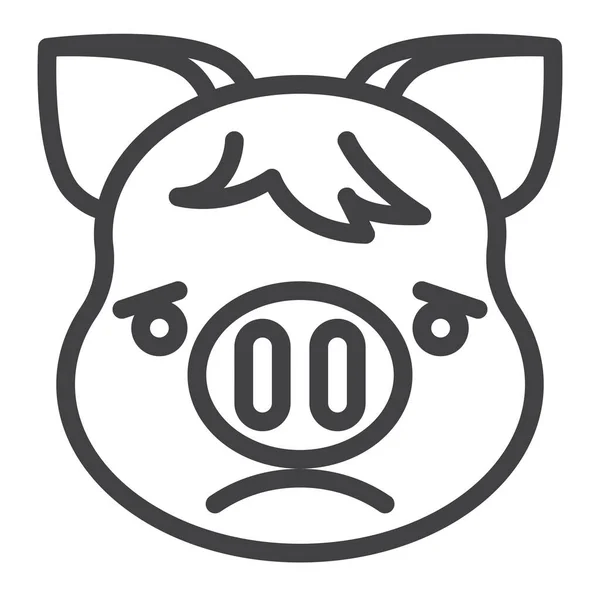 Emoji Frowning Pig Icon Emoji Category — Stock Vector