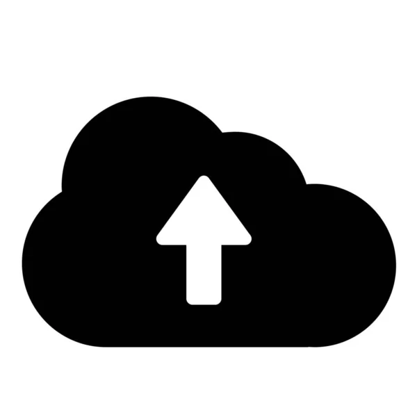 Backup Cloud Uploaden Icoon Solid Stijl — Stockvector