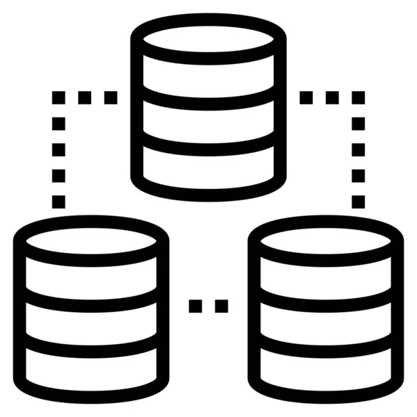 Icono Información Base Datos Estilo Outline — Vector de stock