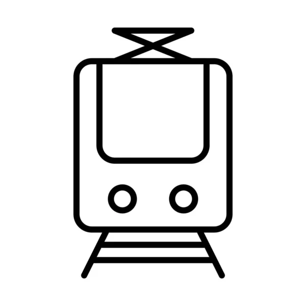 Icône Transport Train Voiture Dans Style Outline — Image vectorielle