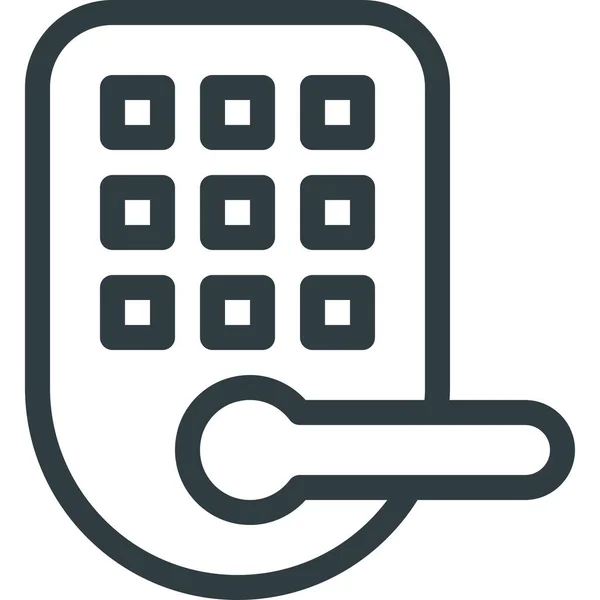 Door Home Lock Icon Outline Style — 스톡 벡터